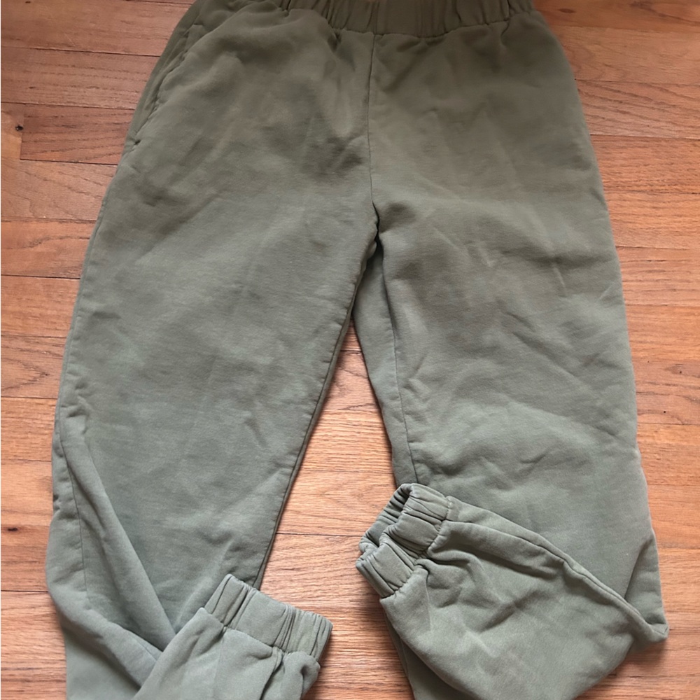 Matcha green sweatpants from Brandy Melville